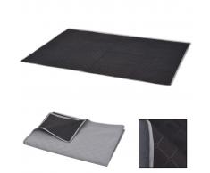 vidaXL Manta de picnic gris y negra 150x200 cm