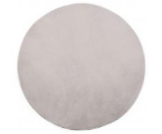 vidaXL Alfombra de pelo sintético de conejo gris 80 cm