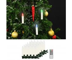 vidaXL Velas LED sin cable de Navidad mando distancia 30 uds RGB
