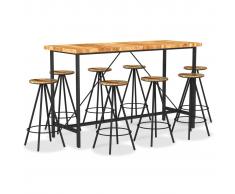 vidaXL Muebles de bar 9 pzas madera maciza acacia y madera reciclada