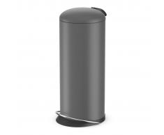 Hailo Cubo basura de pedal TopDesign tamaño L 24 gris mate 0523-0900