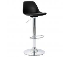 vidaXL Taburete de cocina cuero sintético negro