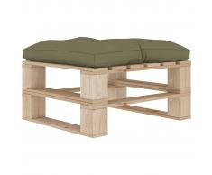 vidaXL Otomana de palés para jardín madera con cojín beige
