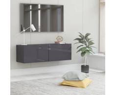 vidaXL Mueble para TV de aglomerado gris brillante 100x30x30 cm