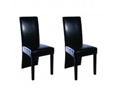 vidaXL Sillas de comedor 2 unidades cuero sintético negro
