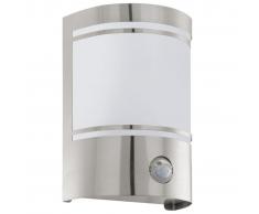 EGLO Lámpara de pared exterior con sensor Cerno 40 W plateada 30192