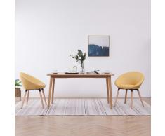 vidaXL Sillas de comedor 2 unidades tela amarillo