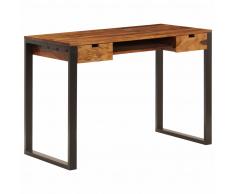 vidaXL Escritorio de madera maciza de sheesham y acero 110x55x78 cm