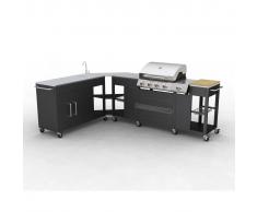 vidaXL Barbacoa parrilla de gas 4+1 quemadores