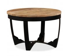 vidaXL Mesa auxiliar de madera maciza áspera mango 60x40 cm