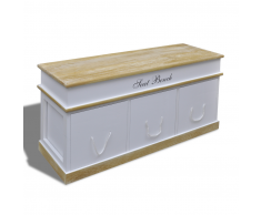 vidaXL Banco baúl de madera blanca para zapatos