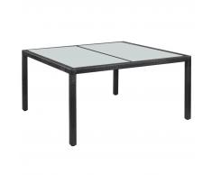 vidaXL Mesa de jardín ratán sintético negro 150x90x75 cm