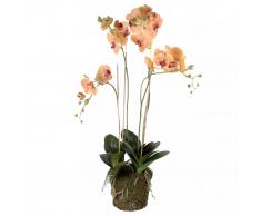 Emerald Orquídea artificial con musgo naranja 419150