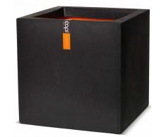 Capi Maceta cuadrada Urban Smooth 40x40x40 cm negra PKBL903