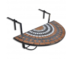 vidaXL Mesa Colgante Mosaico Semicircular Terracota Y Blanco