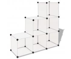 vidaXL Estantería de cubos con 6 compartimentos blanco