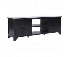 vidaXL Mueble para TV de madera de Paulownia negro 115x30x40 cm