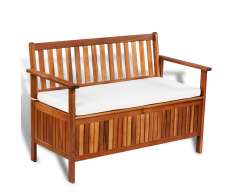 vidaXL banco de almacenamiento madera acacia