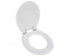 vidaXL Asiento inodoro WC MDF tapa de cierre suave diseño blanco
