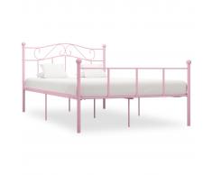 vidaXL Estructura de cama de metal rosa 160x200 cm
