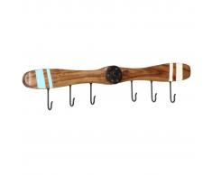 vidaXL Perchero de pared 6 ganchos madera maciza sheesham 108x6x19 cm