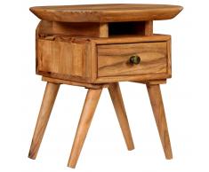 vidaXL Mesita de noche de madera maciza de acacia 45x35x45 cm