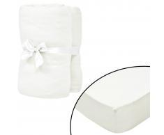 vidaXL Sábana bajera cama de agua 1,8x2m algodón blanco crudo 2 uds