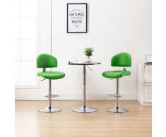 vidaXL Taburetes de cocina 2 unidades cuero sintético verde