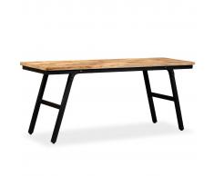 vidaXL Banco de madera de teca reciclada y acero 110x35x45 cm