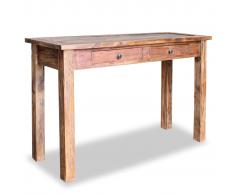 vidaXL Mesa consola de madera maciza reciclada 123x42x75 cm