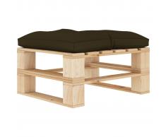 vidaXL Otomana de palés para jardín madera con cojín taupe