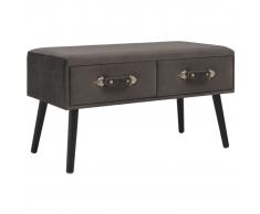 vidaXL Mesa de centro de terciopelo gris 80x40x46 cm