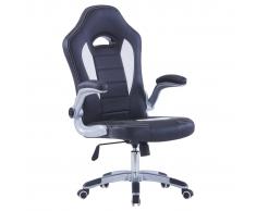 vidaXL Silla de gaming de cuero sintético negro