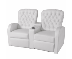 vidaXL Sofá reclinable 2 plazas de cuero artificial blanco