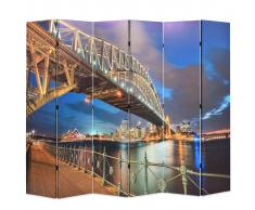 vidaXL Biombo divisor plegable 228x180 cm puente Harbour Sydney