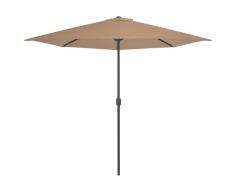 vidaXL Sombrilla jardín semicircular palo aluminio 300x150cm gris topo