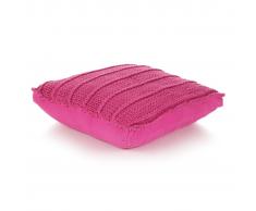 vidaXL Cojín cuadrado de suelo algodón tejido 60x60 cm rosa