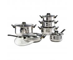HI Batería de cocina de acero inoxidable 12 piezas
