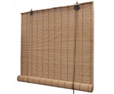 vidaXL Persiana / Estor enrollable marrón de bambú 80 x 160 cm