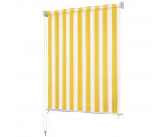 vidaXL Persiana enrollable 160x140 cm a rayas amarilla y blanca