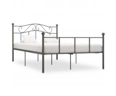 vidaXL Estructura de cama de metal gris 160x200 cm