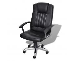 vidaXL Silla de oficina lujo diseño calidad negra 65 x 66 107-117 cm