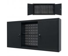 vidaXL Armario de herramientas de pared de metal 120x19x60 cm negro