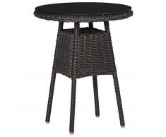 vidaXL Sillas de jardín 2 unidades con mesita ratán sintético negro