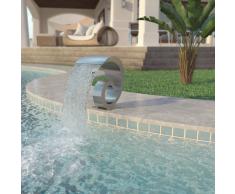vidaXL Fuente de piscina de acero inoxidable 50x30x53 cm plateada