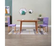 vidaXL Sillas de comedor 2 unidades tela moradas