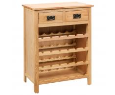 vidaXL Mueble botellero de madera maciza de roble 72x32x90 cm