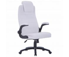 vidaXL Silla giratoria ajustable de cuero artificial