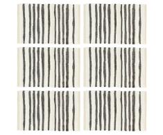 vidaXL Manteles individuales 6 uds algodón antracita y blanco 30x45 cm