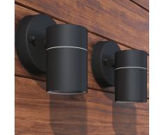 vidaXL Lámpara de pared exterior 2 uds acero inoxidable descendente